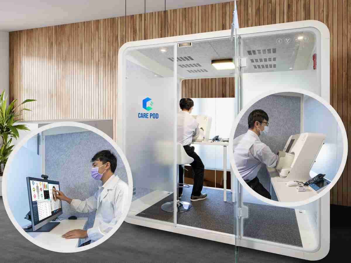 达擎于医疗科技展中展出＂远距诊疗舱＂，，以因应医疗数字化及社会高龄化趋势下、、、、复诊及慢性病患等族群对于远距看诊需求逐渐升高所推出的创新整合方案。。多功能合一、、、、高隐私性的远距诊疗舱可根据病患端与医师端的不同需求，，，提供弹性化及客制化功能，，，节省医生和病患的精力及时间