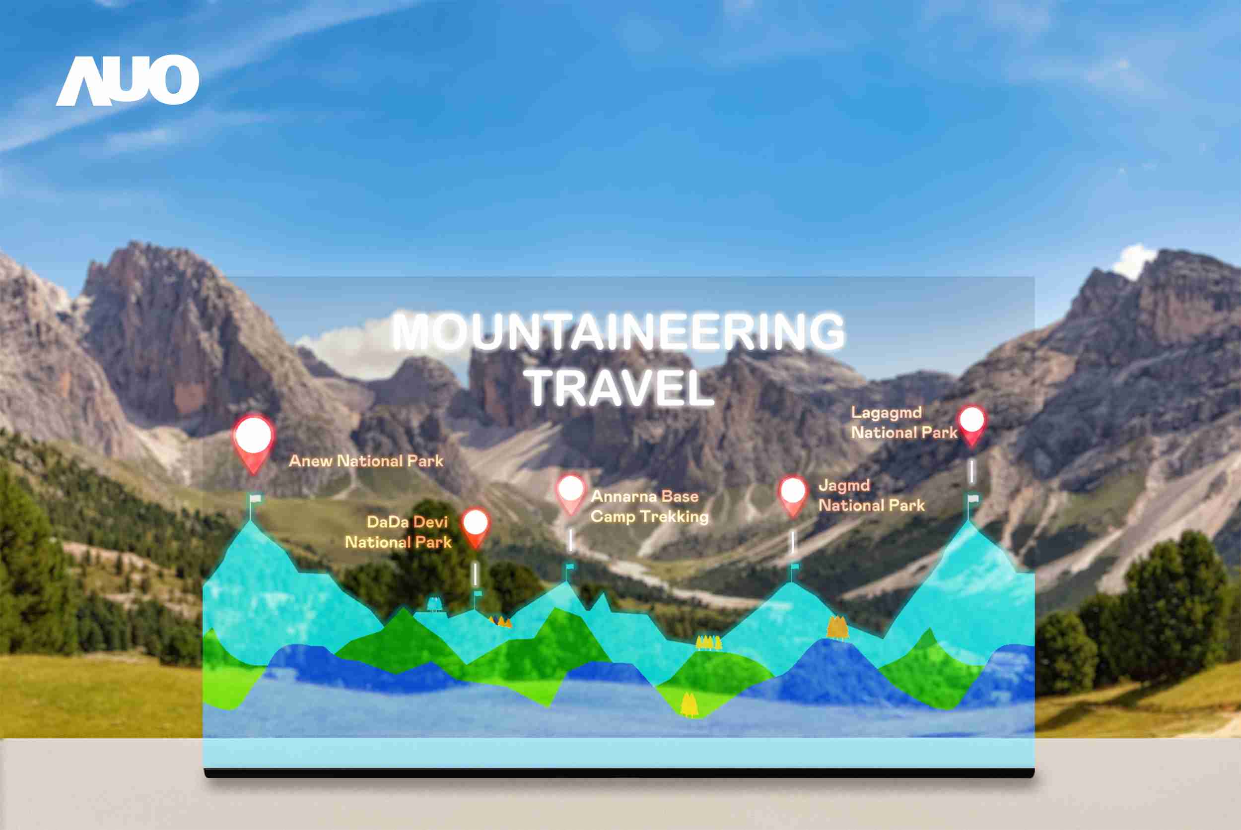 冰球突破展示全球单片尺寸最大(*)42吋透明Micro LED显示器拼接而成的〝64吋透明Micro LED显示器〞，，，，具备高透明度、、、、1,000 nits高亮度、、、广色域、、、、采用三边无边框的无缝拼接等多重特色，，呈现超高清、、、细腻画质而不遮挡后方视觉，，，满足层峰需求，，，可广泛运用于零售、、、、艺术展览或商业空间等场域